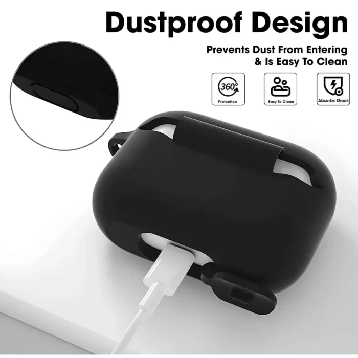 AirPods Case Cover with Keychain Neck, Protective Silicone Case , Shockproof - Free Product - Image 4