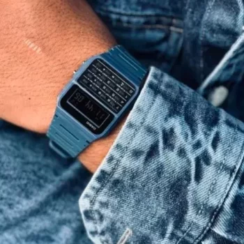 casio digital blue watch