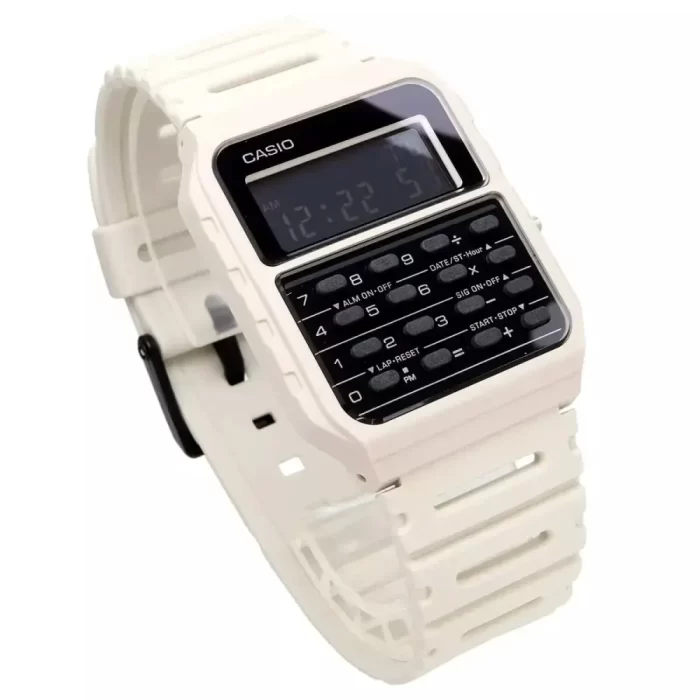 casio digital white watch