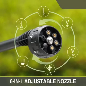 Cordless Pressure Washer, 950PSI Portable Power Washer, with 21V 4.0AH Rechargeable Battery and Charging Kit, 6-in-1 Nozzle, Suitable for Outdoor Cleaning and Watering - Image 4