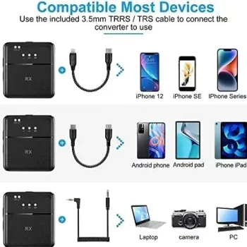 Wireless Go III Microphone System for Type C Android Mobiles, iPhone iOS, DSLR,Camcorder,Tablet - Universal Lavalier Noise Reduction, Shoots,YouTube, Vlog, Live (Single Channel) - Image 7