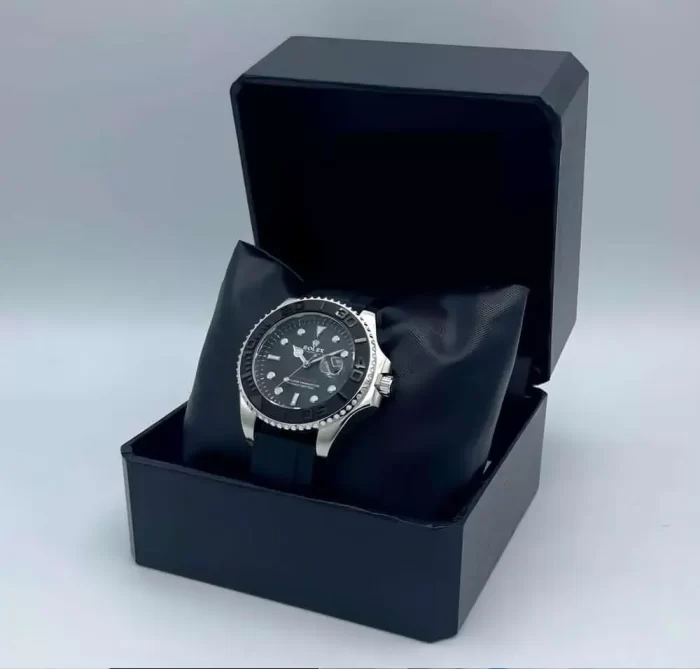 Rolex Stylish Analog Perpetual Yacht-Master Swiss Watch Black Fiber Strap - Image 4