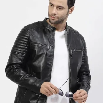 Black leather jacket