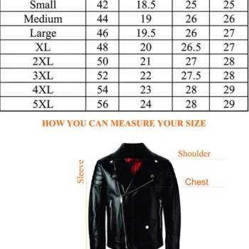 Leather Jacket Size Chart