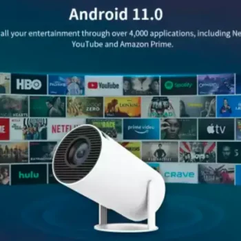 Home Projector / Mobile Projector / LCD Projector HY300 1GB/8GB, HD Android 11 Projector WiFi 6/BT 5.0 180° Rotation Auto Keystone (4500 lm / 1 Speaker / Wireless / Remote Controller) Portable Projector  (White) - Image 2