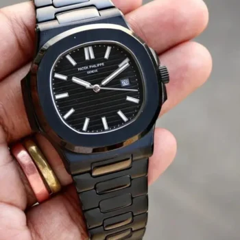 Patek Phillipe Geneve Stainless Steel Full Black -Luxury Men's Watch - Image 2