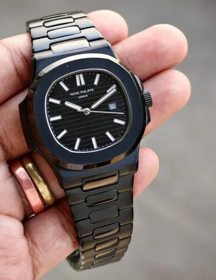 Patek Phillipe Geneve Stainless Steel Full Black -Luxury Men's Watch - Image 2
