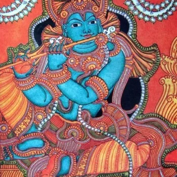 Lord krishna mural painting