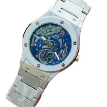 Hublot Watch Price - Hublot Silver Classic Fusion Watch with Blue Dial